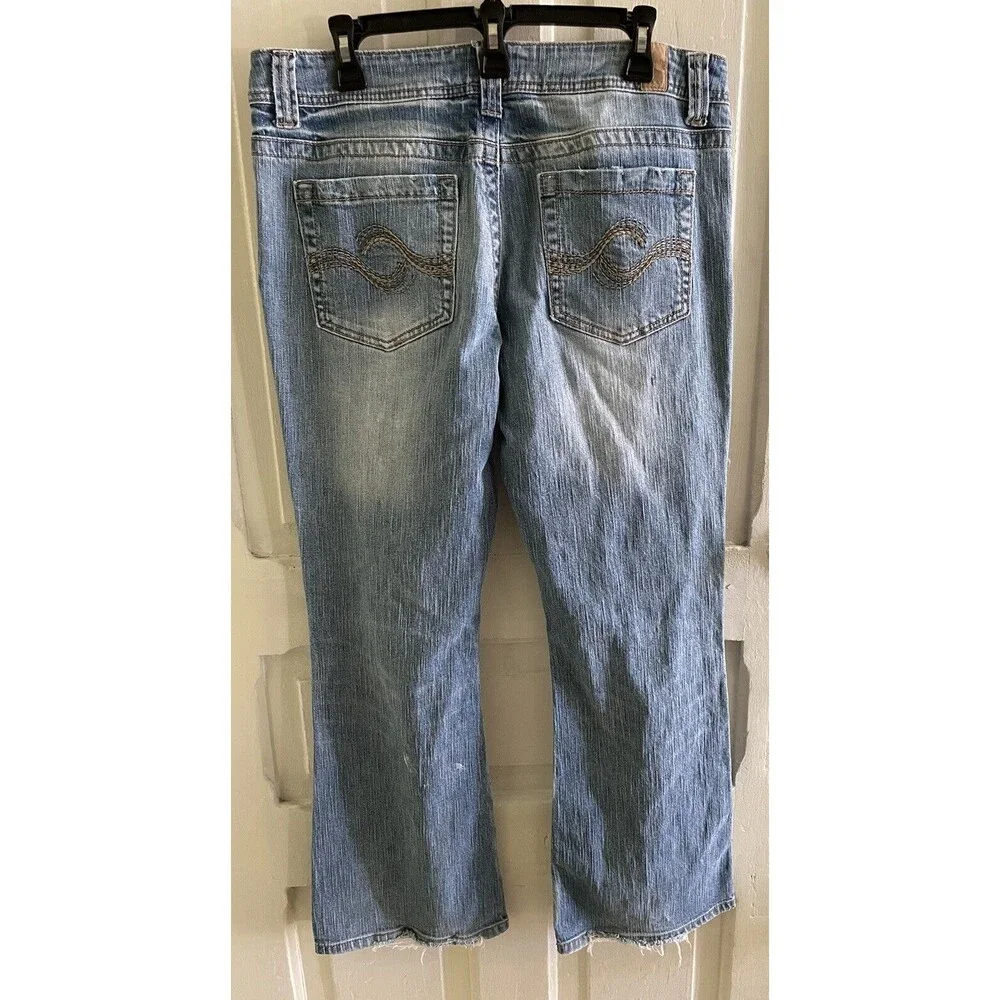 Maurices Morgan New-Boot Womens Size 11/12 Short Mid Rise Denim Blue Jeans 90s